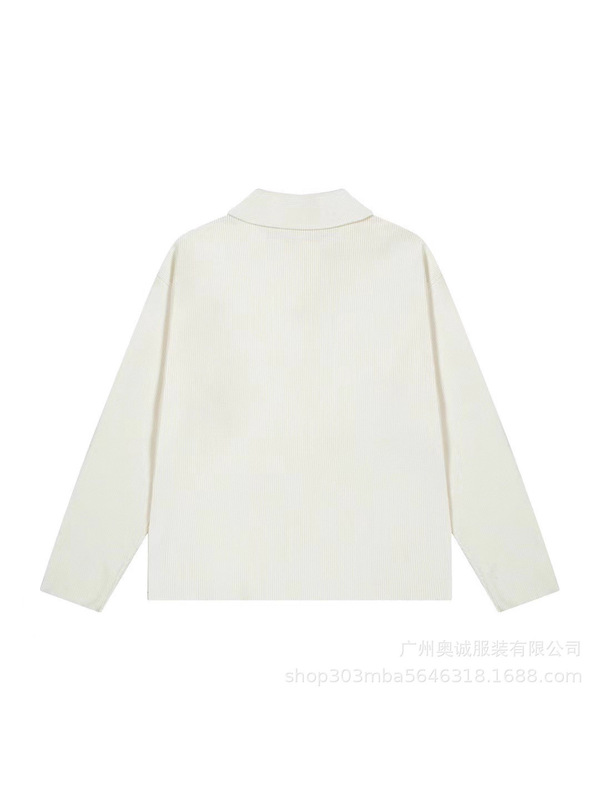 跨境25ss爱心绣花logo高品质宽松纯棉长袖男女款休闲时尚翻领毛衣|undefined