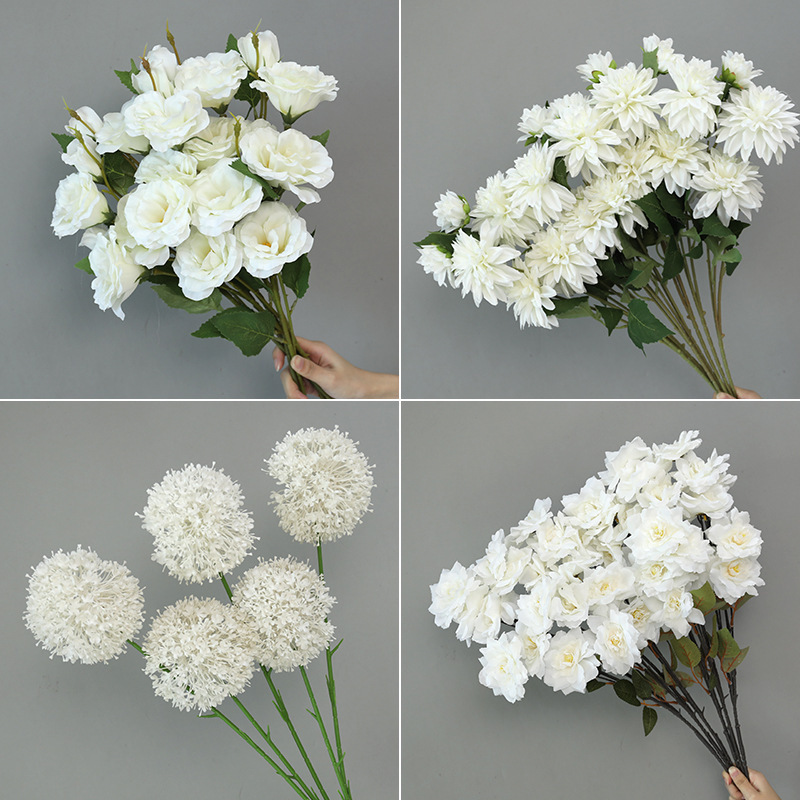 白い造花シーンアレンジメント花の造花ブーケ装飾造花造園アジサイシルクフラワー装飾花|undefined