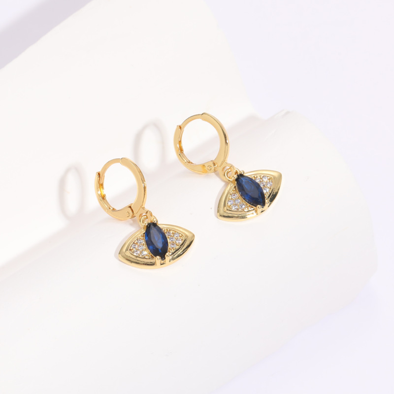 Fashion Geometric Copper Earrings Zircon Copper Earrings display picture 2