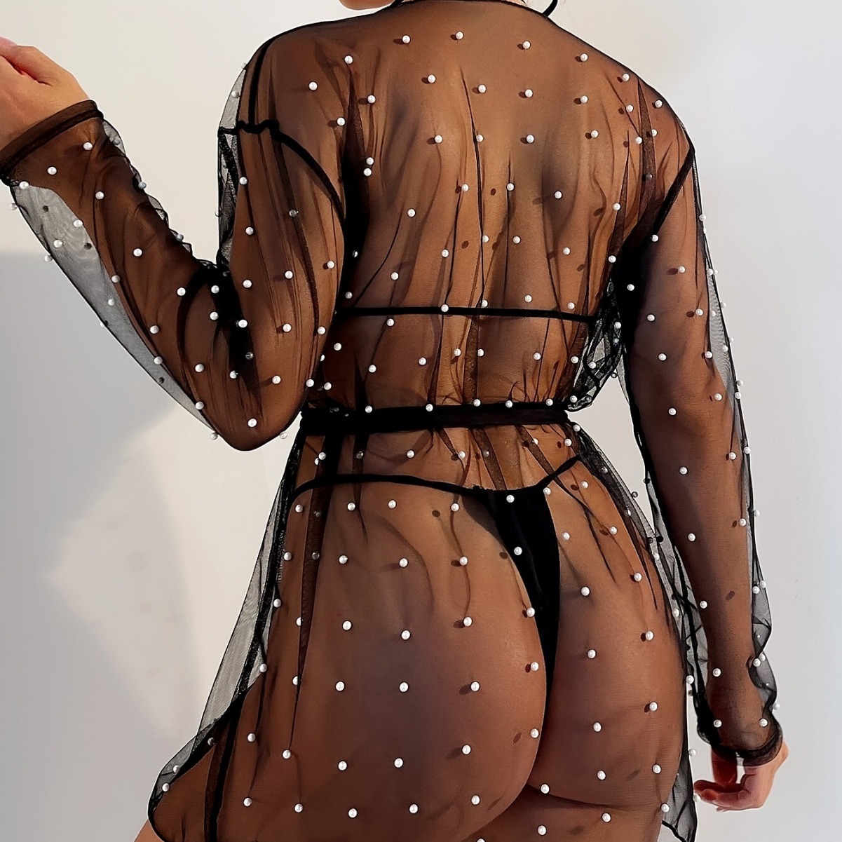 Polyester, Mesh Yarn Fabric Type High Waist Waist Line Beach Occasion Women's Solid Color Sexy Cover Ups