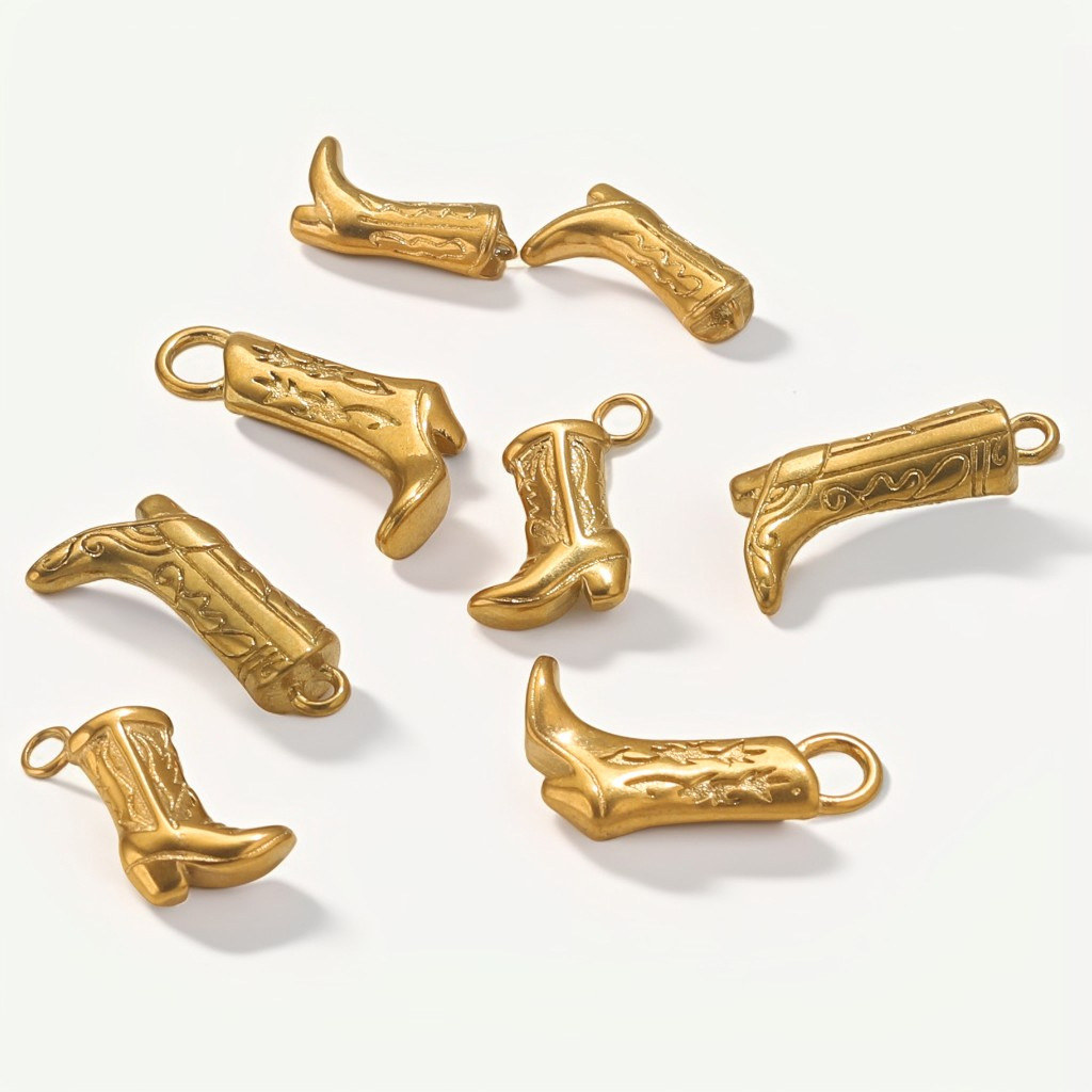 Botas de acero inoxidable colgantes de zapatos colgantes de oro 18K DIY pulsera collar bolsos colgantes al por mayor