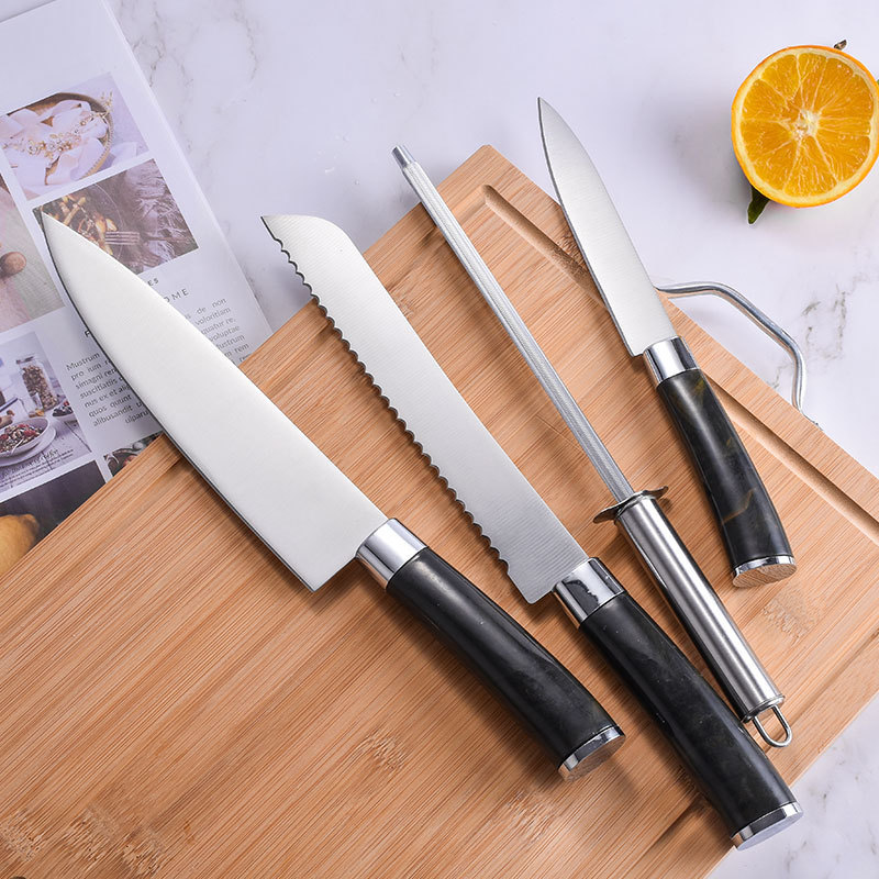 Herramientas de cocina domésticas de acero inoxidable con acrílico que almacena cuchillo de cuchillo de corte de carne