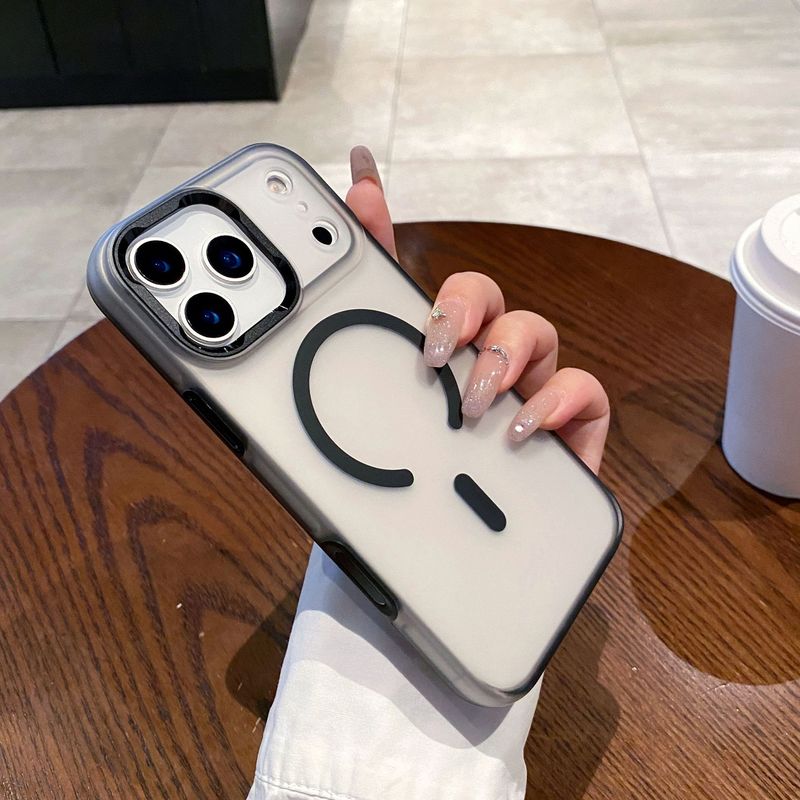 适用iPhone17promax手机壳磨砂肤感磁吸苹果16全包金属大孔保护套|undefined