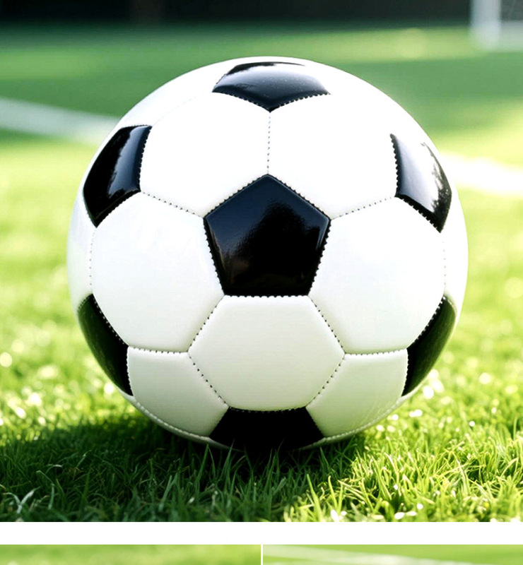 サッカー卸売りメーカー直販3号4号5号小中学生成人訓練試合白黒PVC機縫いPU|undefined