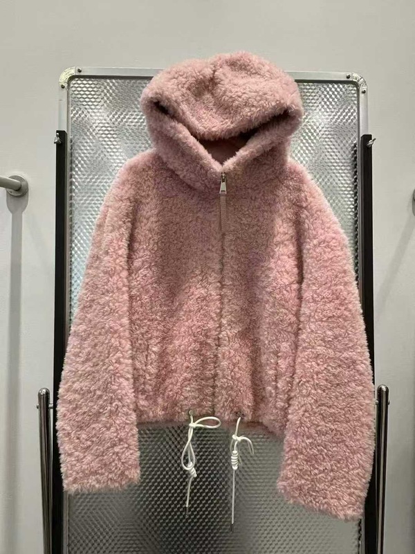 羊羔毛皮草外套女海宁2025新款羊剪绒女装羊毛短款连帽上衣秋冬装|undefined
