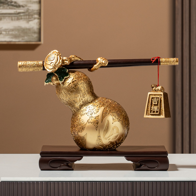 New Chinese-style High-end Home Living Room Satisfie Gourd Wine TV Cabinet Wine Cabinet Decoration Housewarming Moving Gifts