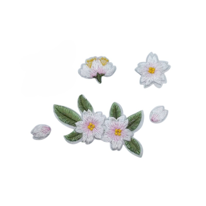 2026 ventas calientes de nuevo estilo nacional DIY grupo de ropa de ventilador bordado pegatinas de flores de bambú hoja de phoenix pegatinas de flores de melocotón