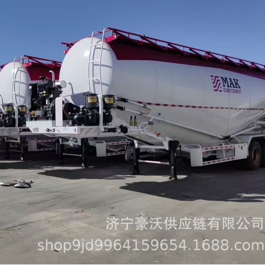 Cross-Border Lightweight Bulk Cement Tank Truck 55 Cubic Ash Powder Tank Semi-Trailer Transport Vehicle for Large-Scale Use