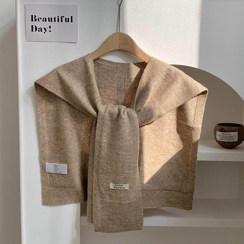 Challas de otoño de moda 2025 nuevo challas de punto de alta sensación de color sólido challas al por mayor