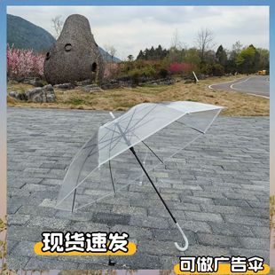 Disposable Umbrella Wholesale Long Handle Transparent Umbrella Automatic Umbrella Simple Transparent Umbrella Kidsren's Umbrella Advertising Umbrella Logo
