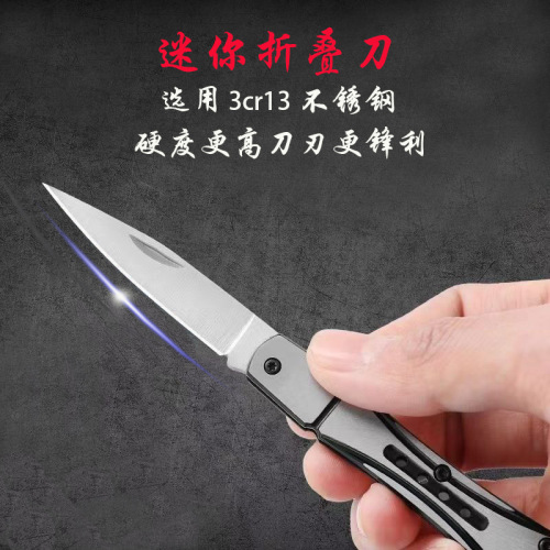 Factory Direct Wholesale Stainless Steel Multi-functional Outdoor Folding Knife Camping Household Wild Edge Knife