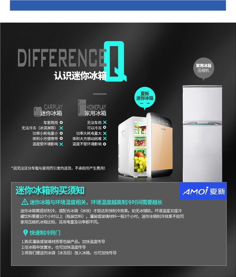 Mini Refrigerator for Freezing and Refrigeration, Suitable for Home, Dormitory, Car, Office, Mini Student-Sized Freezer
