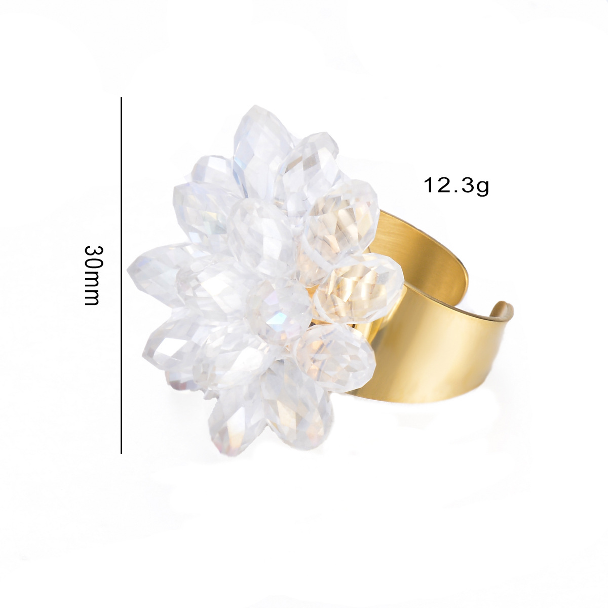 Simple Style Classic Style Flower 304 Stainless Steel Pearl Rings In Bulk display picture 1