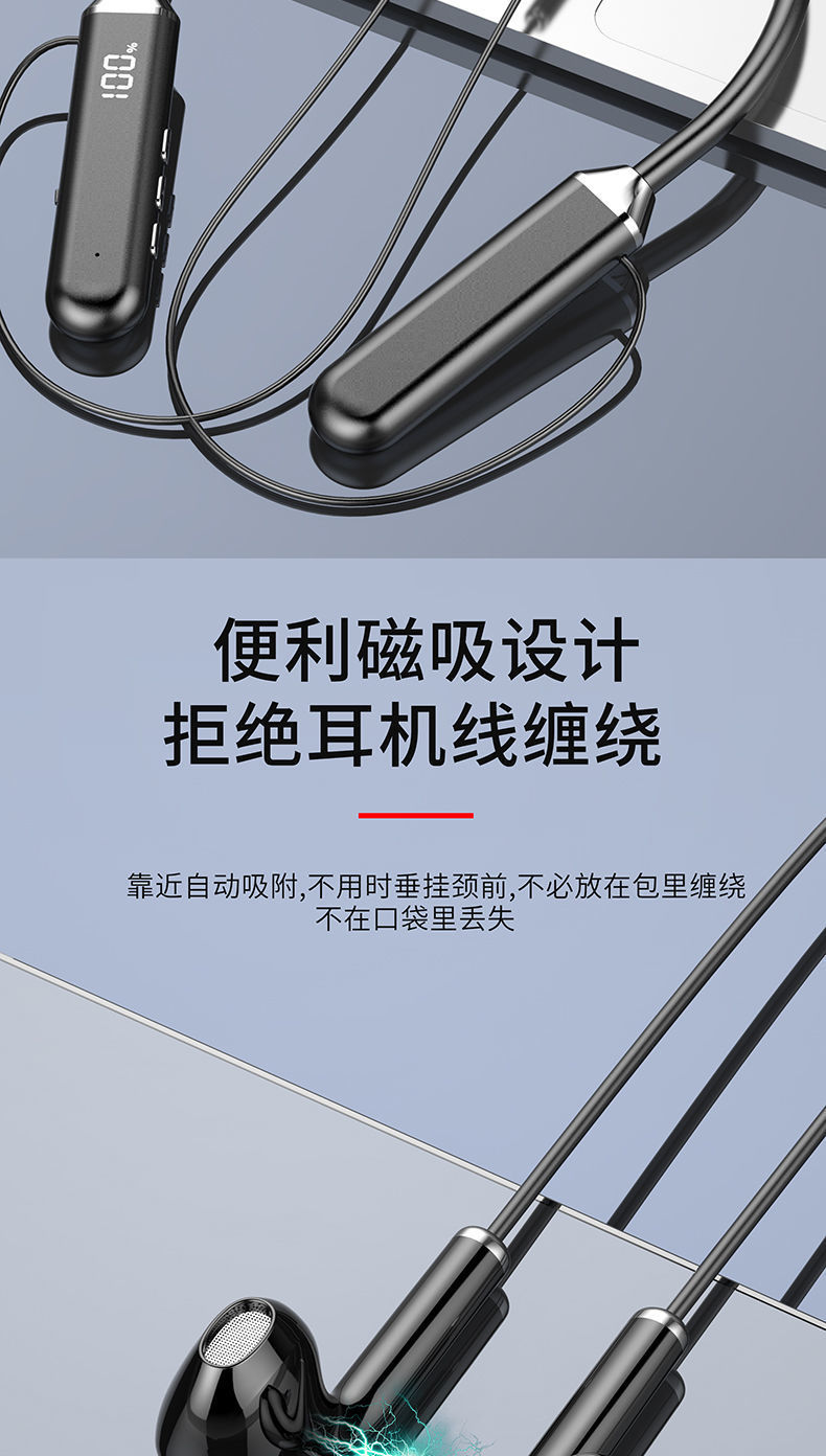 New 2025 Bluetooth Headphones, Wireless Neckband Style, Comfortable for Long-Wear, Suitable for Men and Women, Special for Sports and Running, High Battery Capacity