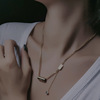 Necklace with tassels, chain for key bag  stainless steel, small design sweater, European style, does not fade, trend of season, light luxury style