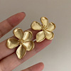 Retro small design fashionable earrings, french style, flowered, trend of season, internet celebrity, light luxury style