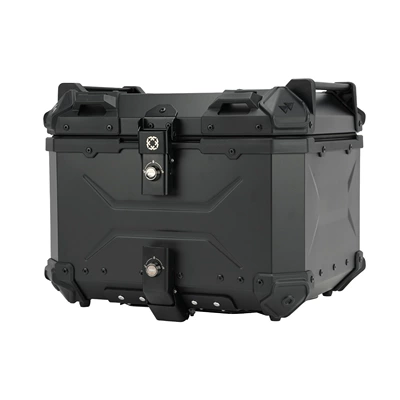 Motorcycle 45L Aluminum Alloy Tail Box Rear Luggage Box Electric Vehicle Scooter Universal Storage Box Large Capacity Wholesale (Motorcycle trunk) - 45lblack