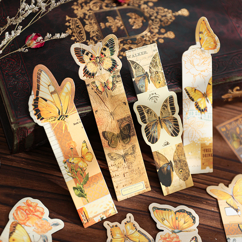Mu teñido mariposa en forma de marcadores mariposa serie de errores de libros de mano materiales de decoración estudiantes de lectura marcadores