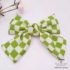 Green green plaid-spring clip