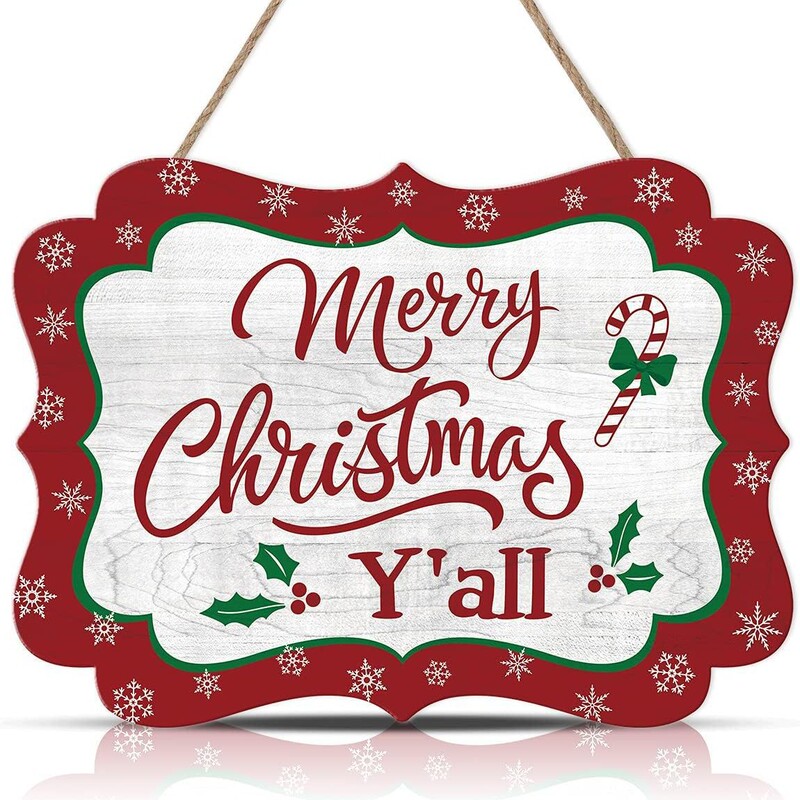 Vintage Merry Christmas Wooden Hanging Sign, Holiday Welcome Front Door Sign, New Year Wooden Sign Vintage Merry Christmas Wooden Hanging Sign, Holiday Welcome Front Door Sign, New Year Wooden Sign