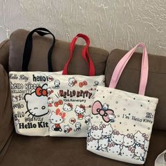 ハローキティ漫画キャンバスバッグファッション女性ハンドバッグかわいい通勤多用途ショルダートート大容量