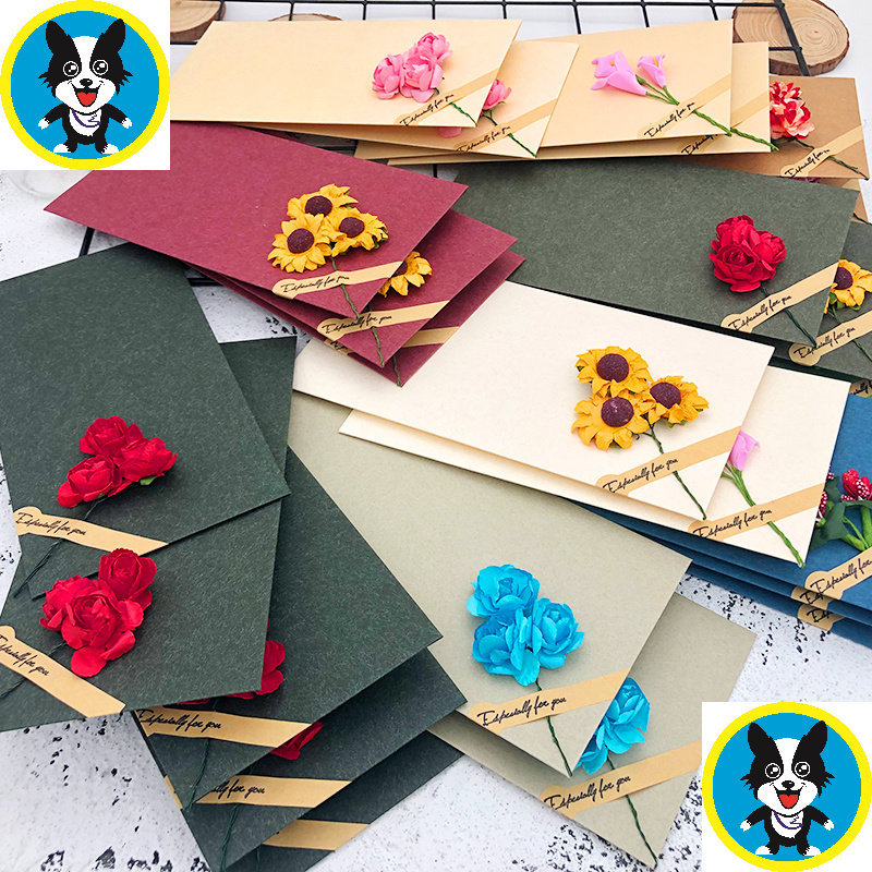 智贝SKU图_4信封信纸套装干花文艺小清新创意diy牛皮