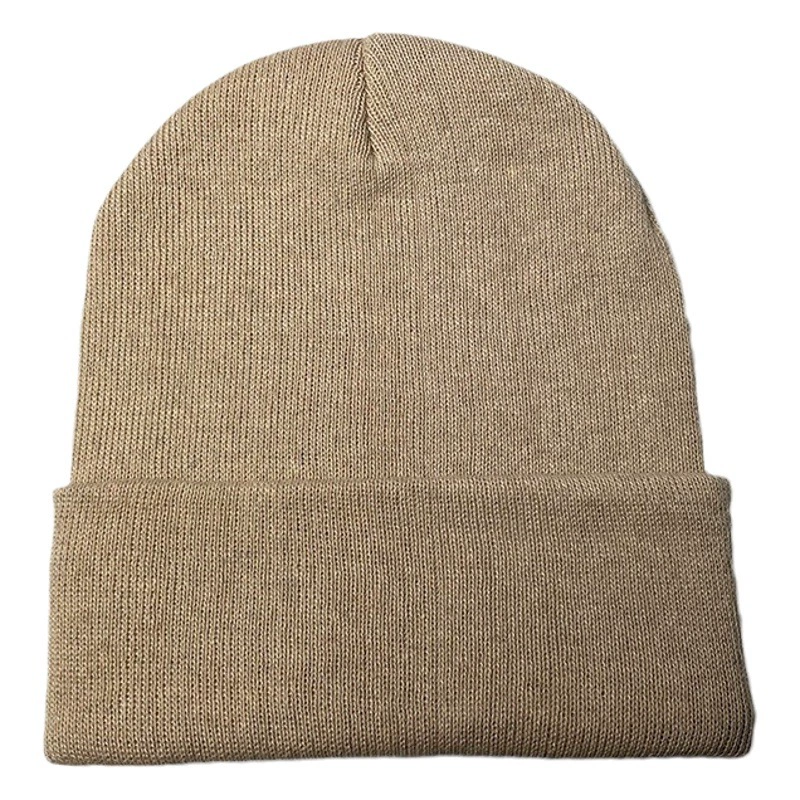 Осенне-зимняя новая многоцветная вязаная шапка акриловая холодная шапка световая пластина однотонная шерстяная шапка вязаная шапка производители оптом