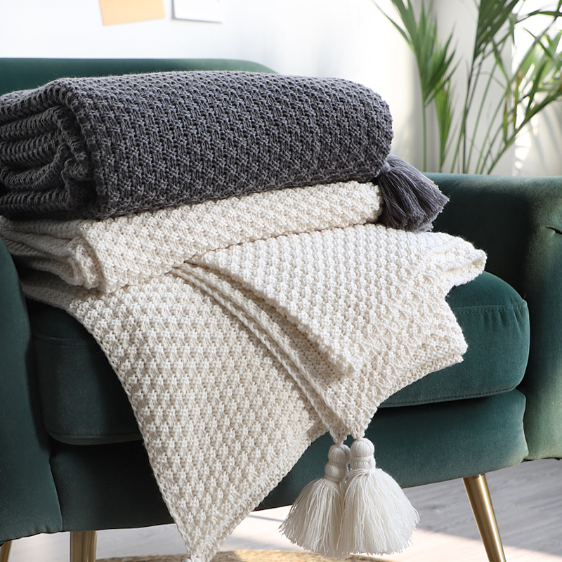 Nordic Retro Large Pendant fringe woven throw for bed headboard, bed edge throw, bed flag cover, sofa throw, napkin throw