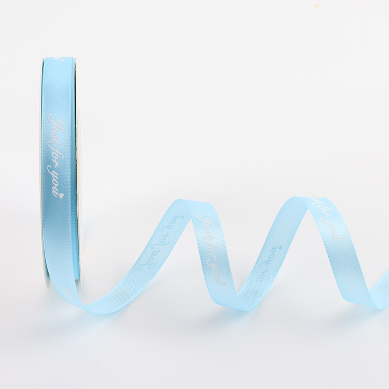 2,5 cm flor floral caja de regalo cinta de poliéster pastel DIY arco cinta sólo para usted letra inglesa cinta