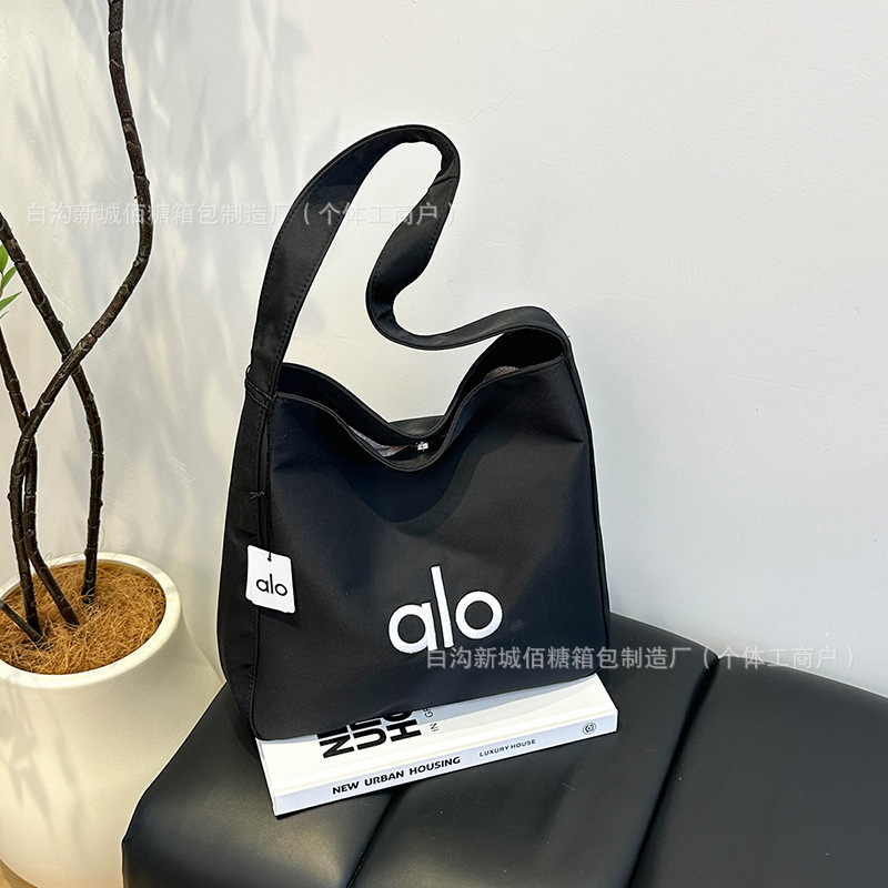 aloyoga ヨガバッグ ショルダー キャンバスバッグ ユニセックス 大容量 ショッピングバッグ バケットバッグ スポーツ フィットネスバッグ|undefined