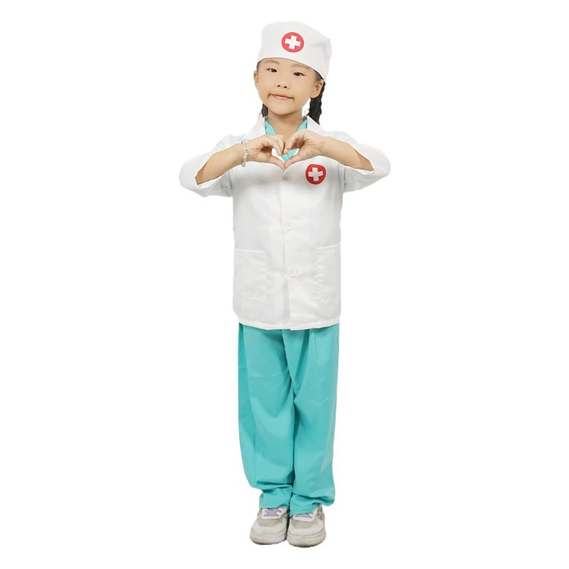 Детская одежда для врачей одежда для медсестер игра домашняя сцена ролевая игра одежда для выступлений лабораторное белое платье косплей