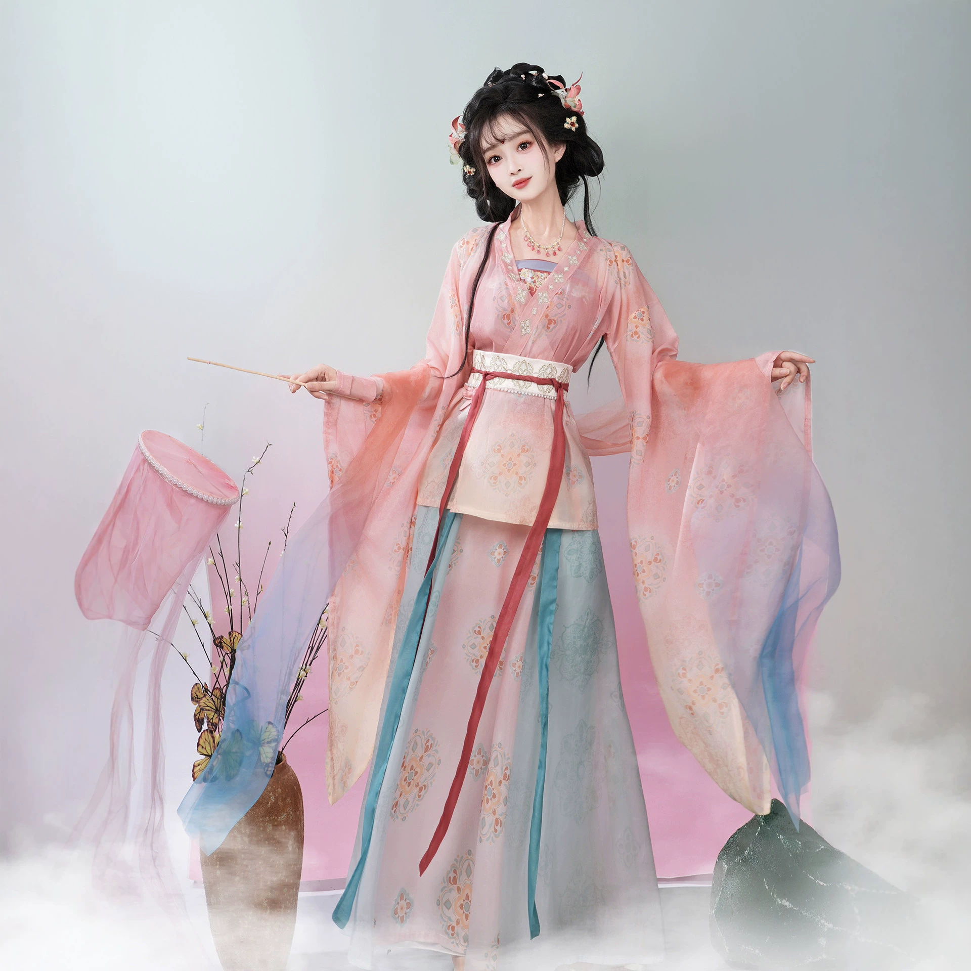汉虞葵原创汉服女碧绯魏晋制南北朝日常仙气显瘦春秋季新款套