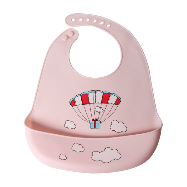 Children's cartoon waterproof silicone eating bib for mother and…
