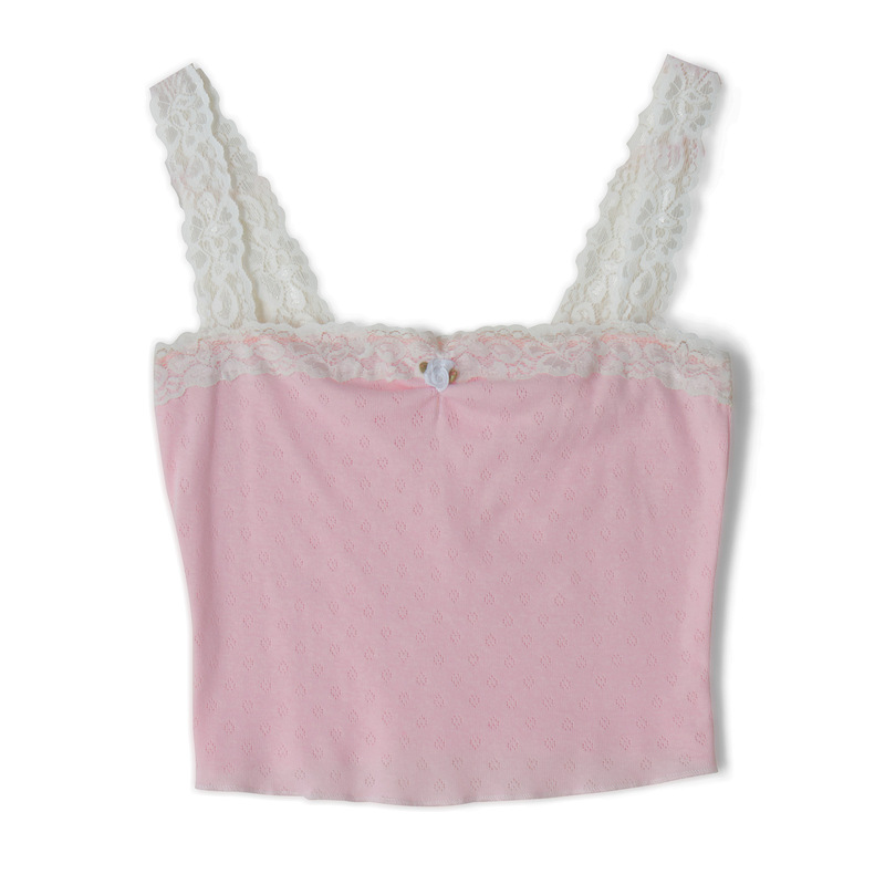 2026 Cross-Border Summer New Style Sexy Lace-Trimmed Camisole European and American Hot Girl Short Fitted Crop Top for Women 2026 Cross-Border Summer New Style Sexy Lace-Trimmed Camisole European and American Hot Girl Short Fitted Crop Top for Women