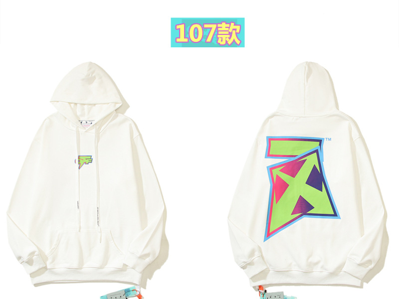 Marca de moda offwhite graffiti religioso pintura al óleo impresión de flecha hombre y mujer suelta OW pareja alta calle hoodie abrigo