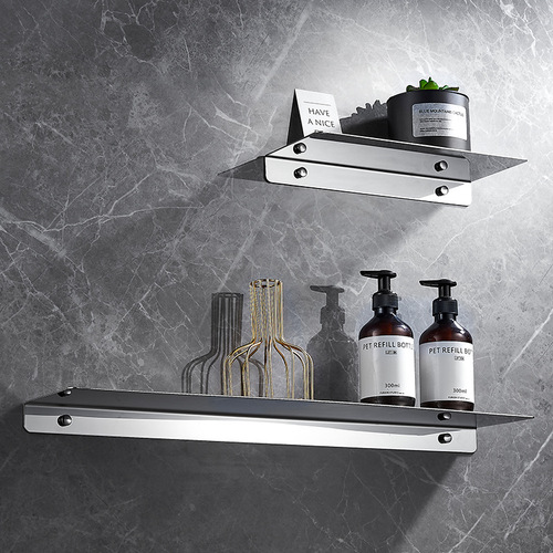 Bathroom shower room storage rack 304 stainless steel bathroom storage rack mirror front shelf tray wall hanging