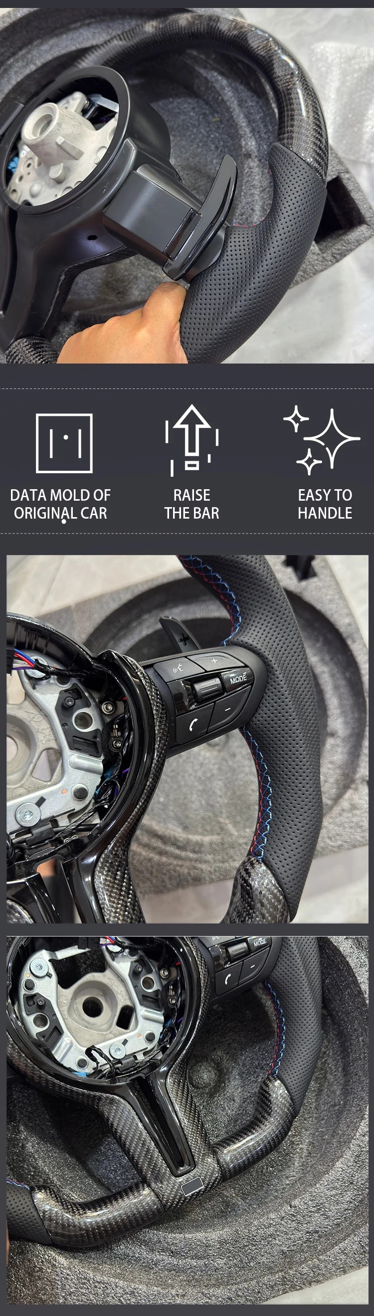 Carbon fiber steering wheel is suitable for BMW F30 F10 F31 F20 F25 F22 F36 F33 F32
