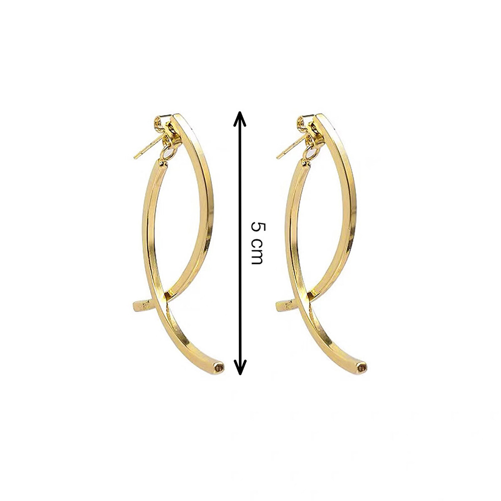 Fashion Geometric Stainless Steel Ear Studs Plating Stainless Steel Earrings_colorza_1