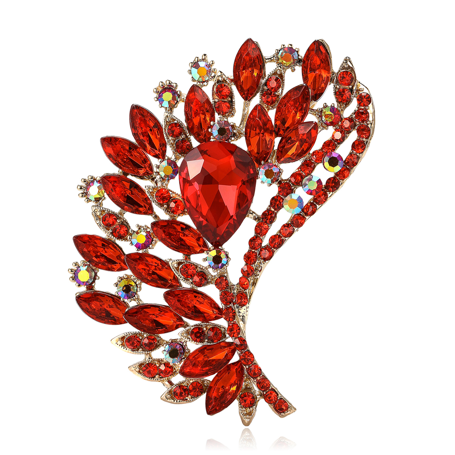 Vintage Damen Brosche Mit Perle Und Kristall Anstecknadel_voghion.com