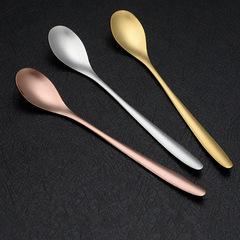 Stainless steel long-handled stirring spoon, household cup spoon, exquisite coffee spoon, trending ice spoon, Korean-style dessert spoon