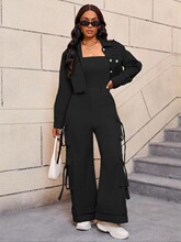 C 12044 Casual Drawstring Top and Cargo Pants ���e���b�ɼ���