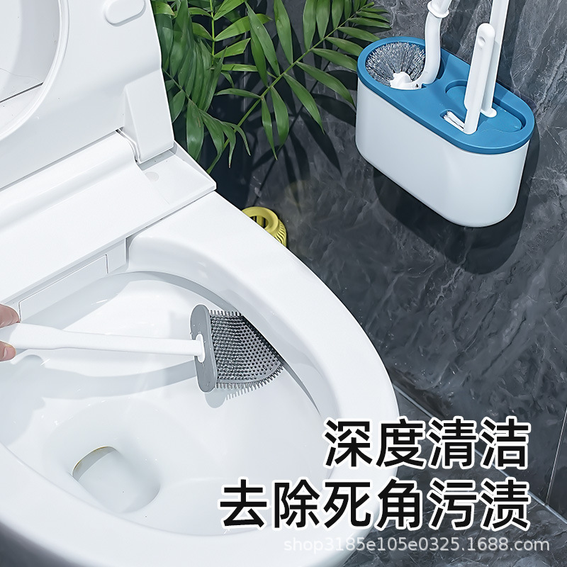 cepillo de inodoro doméstico sin ángulo muerto lavable inodoro 3 - en - 1 cepillo de inodoro colgado en la pared limpio inodoro mango largo