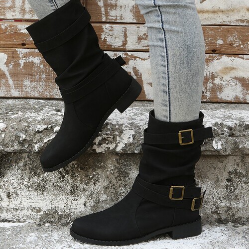 Women's Casual Winter and Autumn Plus Size Boots, Fashionable and Versatile, Simple and Elegant