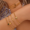 Brand fashionable double-layer beads, jewelry stainless steel, blade, card, bracelet, European style