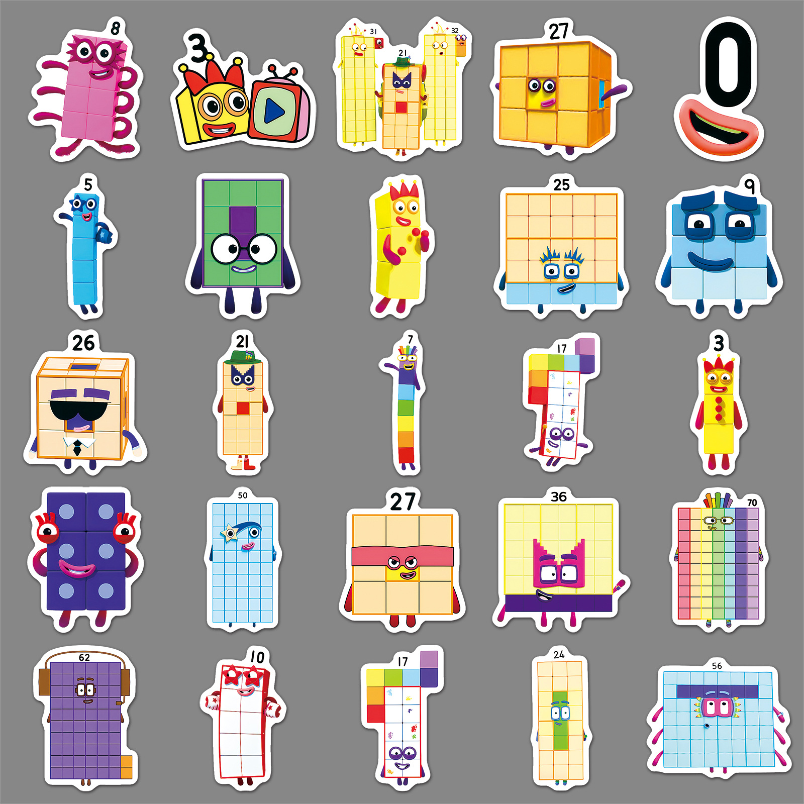 50 pegatinas numberblocks bloques de construcción iluminación digital animación de educación temprana transfronteriza pegatinas decorativas impermeables image 4