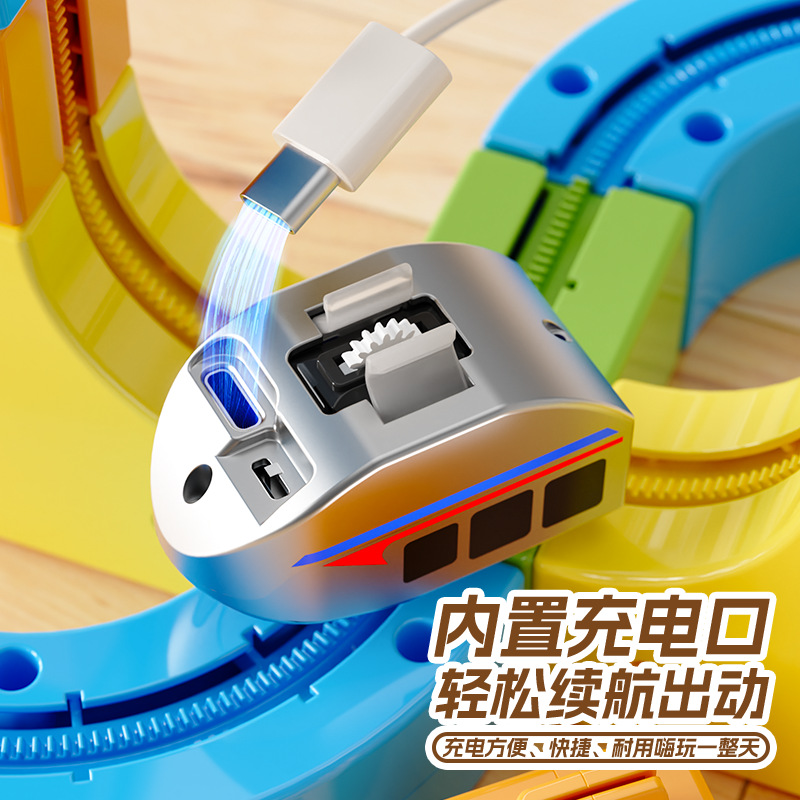 Transfronterizos de tren eléctrico de ferrocarril de alta velocidad tren de ferrocarril bloque de construcción DIY puzzles de juguetes image 4