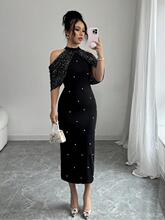 B 69786 Lace Trim Bodycon Dress �ٽzƴ���B��ȹ �羳����
