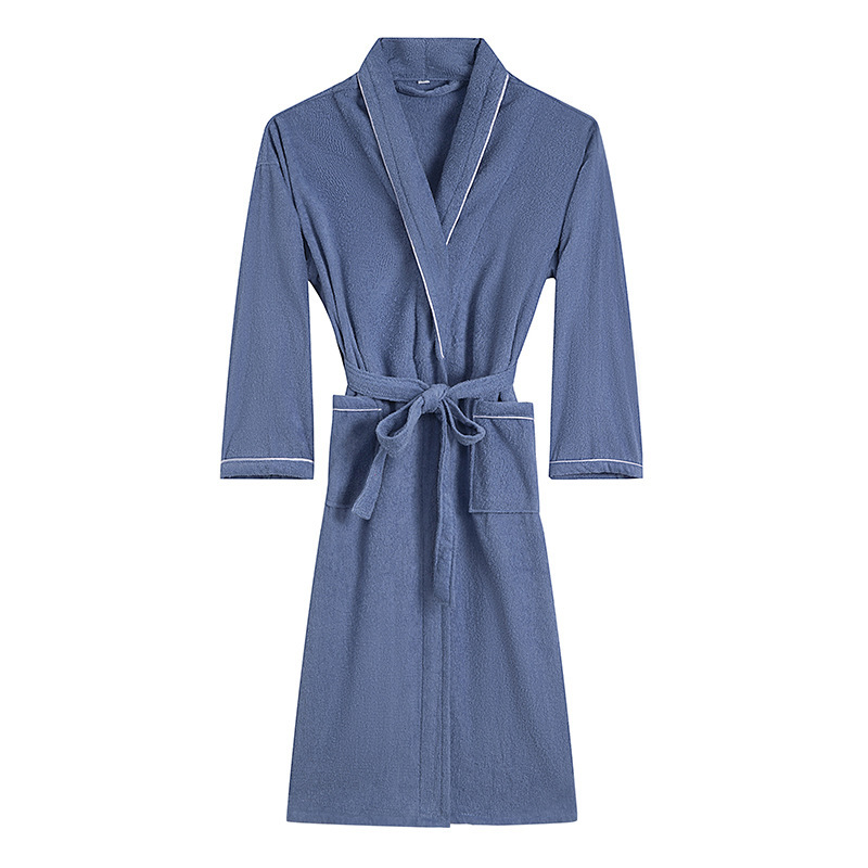 Towel Material Bathrobe for Men and Women, Cotton Absorbent Bath Towel, Couple Nightgown, Hotel White Bathrobe, Spring & Fall Drop Shipping