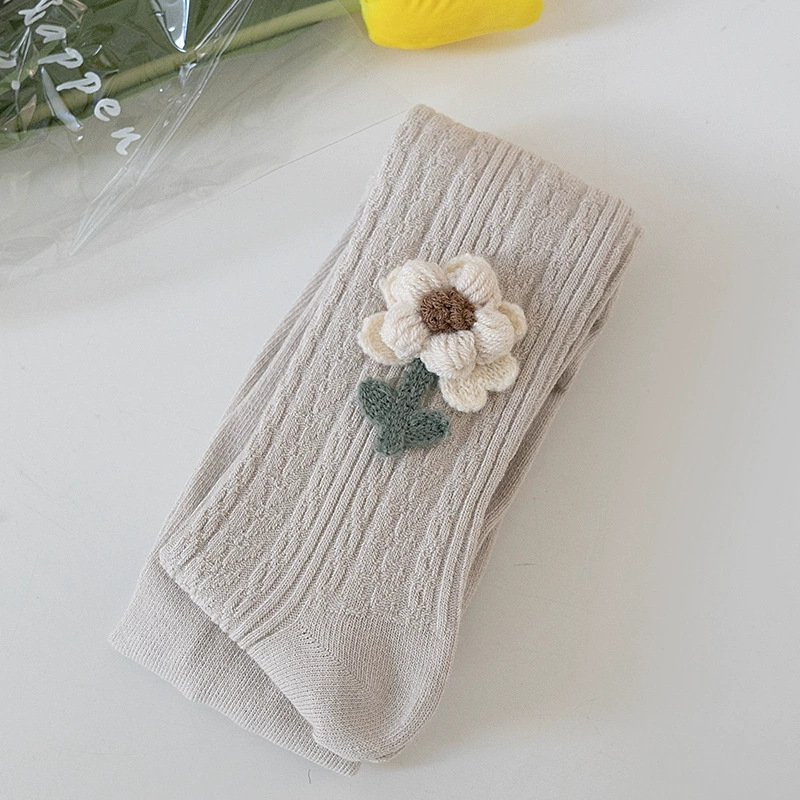 Nuevo otoño e invierno Bebé cepillado Flor de dibujos animados lindo pantimedias lindo calcetines calientes bebé leggings ajustables