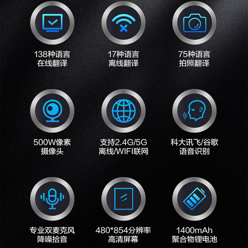 Traducción simultánea de máquina de traducción inteligente casi fuera de línea traducción simultánea de viaje al extranjero traducción simultánea de la nuera